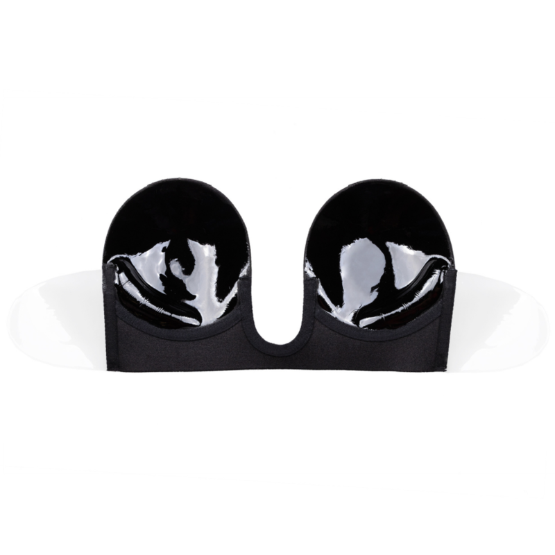 BYE-BRA - BLACK U-SHAPED STRAP-FREE BRA, CUP E