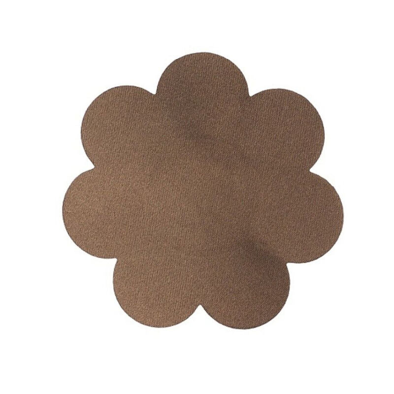 BYE-BRA - GALBE-SEINS + 3 PAIRES DE CACHES-TÉTONS EN SATIN MARRON BONNET D/F