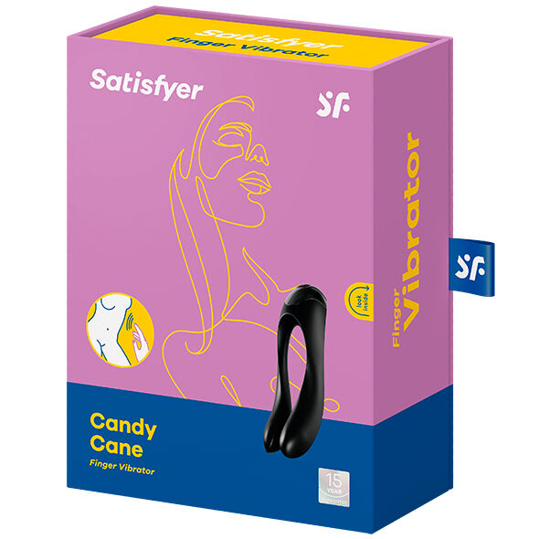 SATISFYER - CANDY CANE BLACK FINGER VIBRATOR