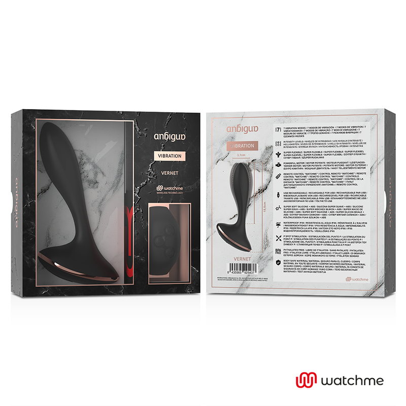 ANBIGUO - WATCHME TÉLÉCOMMANDE VIBREUR PLUG ANAL VERNET
