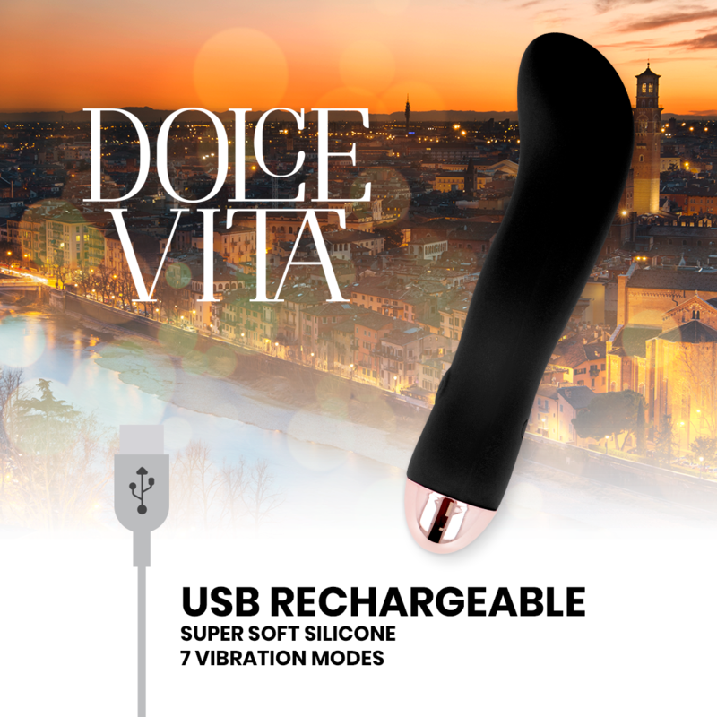DOLCE VITA - VIBREUR RECHARGEABLE TWO NOIR 7 VITESSES