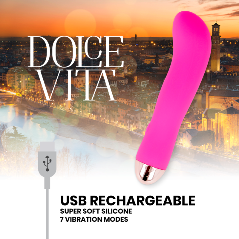 DOLCE VITA - VIBREUR RECHARGEABLE TWO ROSE 7 VITESSES