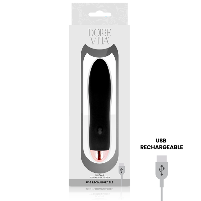 DOLCE VITA - VIBROMASSEUR RECHARGEABLE FOUR NOIR 7 VITESSES