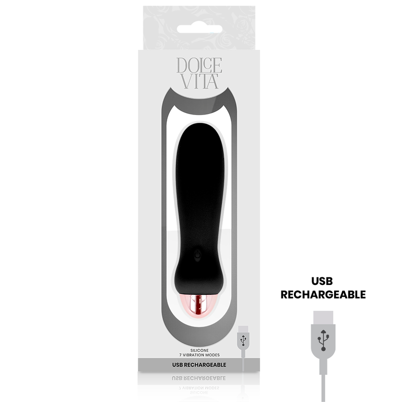 DOLCE VITA - VIBROMASSEUR RECHARGEABLE FIVE NOIR 7 VITESSES