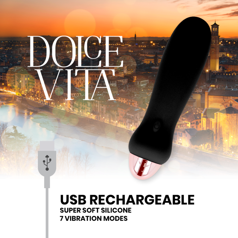 DOLCE VITA - VIBROMASSEUR RECHARGEABLE FIVE NOIR 7 VITESSES