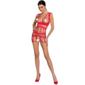 PASSION - WOMAN BS089 BODYSTOCKING ROJO TALLA ÚNICA