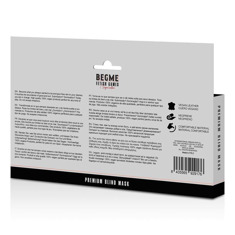 BEGME - BLACK EDITION MASQUE ÉLASTIQUE DOUBLÉ EN NÉOPRÈNE