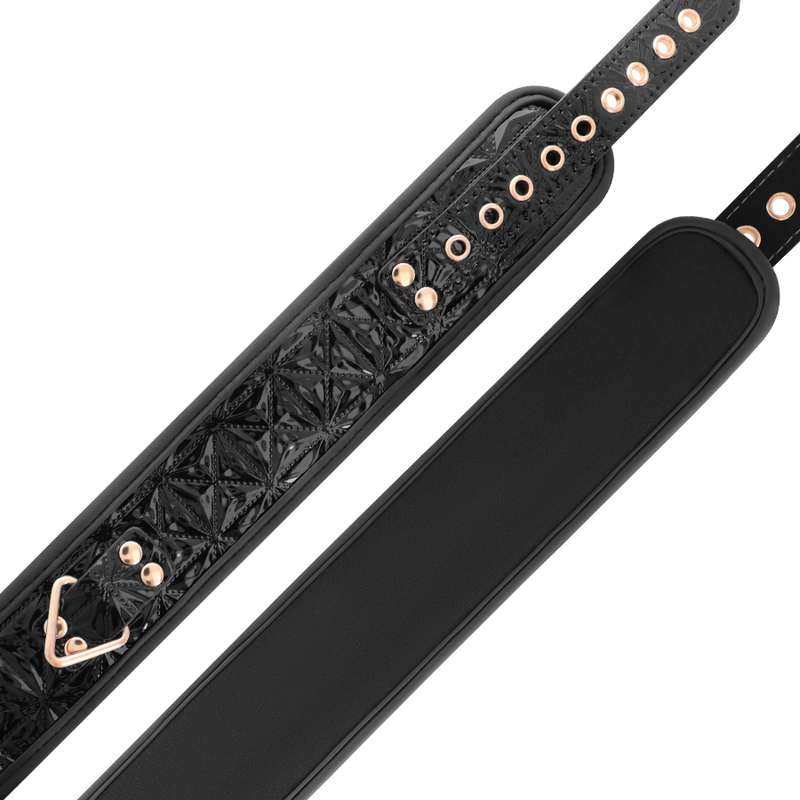 BEGME - BLACK EDITION VEGAN LEATHER COLLAR WITH NEOPRENE LINING