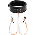 BEGME - COLLIER BLACK EDITION AVEC CHAÎNES ET PINCES À TÉTONS DOUBLÉES DE NÉOPRÈNE