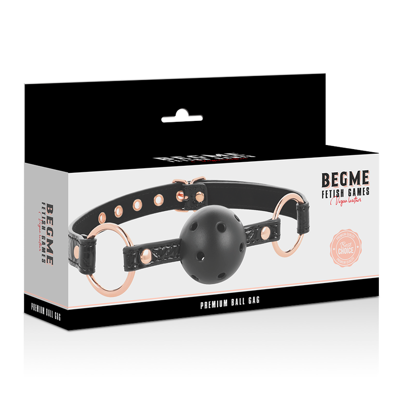 BEGME - BÂILLON EN CUIR VÉGAN - ÉDITION NOIRE