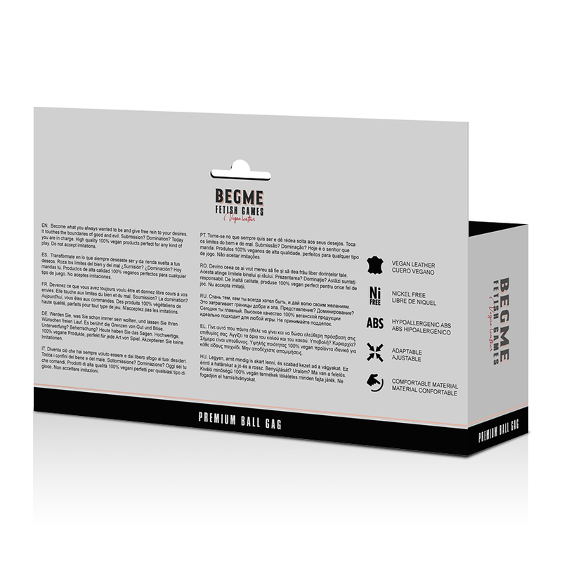 BEGME - BÂILLON EN CUIR VÉGAN - ÉDITION NOIRE