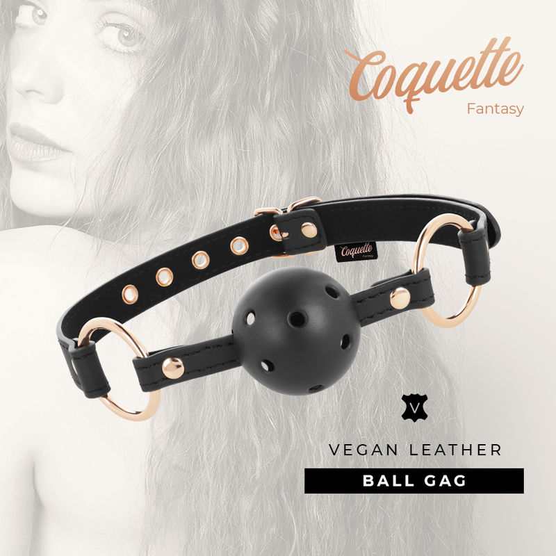 COQUETTE CHIC DESIRE - BÂILLON FANTAISIE EN CUIR VÉGÉTALIEN RESPIRANT