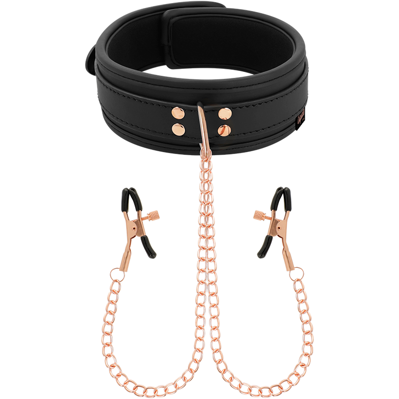 COQUETTE CHIC DESIRE - FANTASY NECKLACE WITH NIPPLE CLIPS WITH NEOPRENE LINING