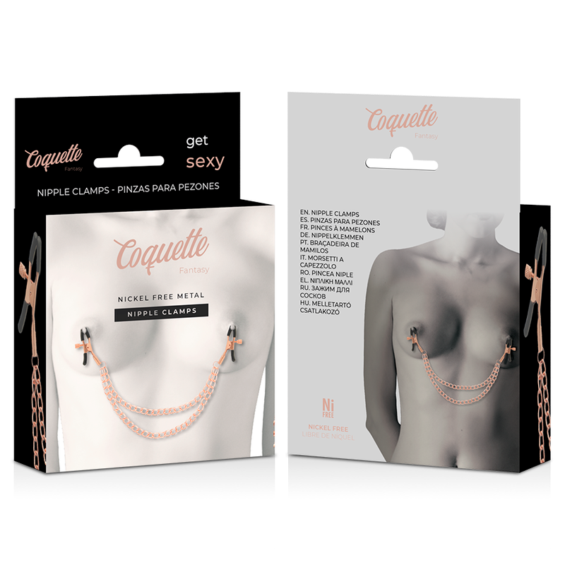 COQUETTE CHIC DESIRE - FANTASY PINCES MÉTALLIQUES SEINS AVEC CHAÎNE