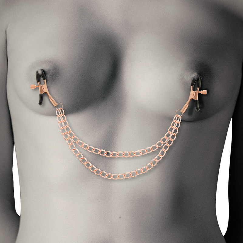 COQUETTE CHIC DESIRE - FANTASY PINCES MÉTALLIQUES SEINS AVEC CHAÎNE