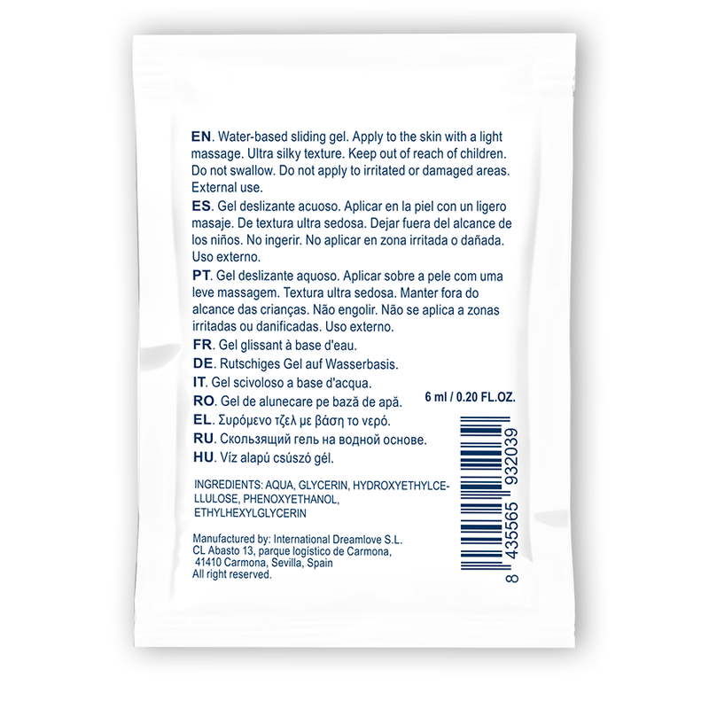 WATERFEEL - GEL LUBRIFIANT NEUTRE À BASE D'EAU 6 ML