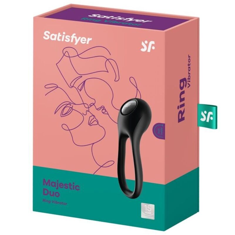 SATISFYER - ANNEAU VIBRANT DOUBLE MAJESTIC NOIR