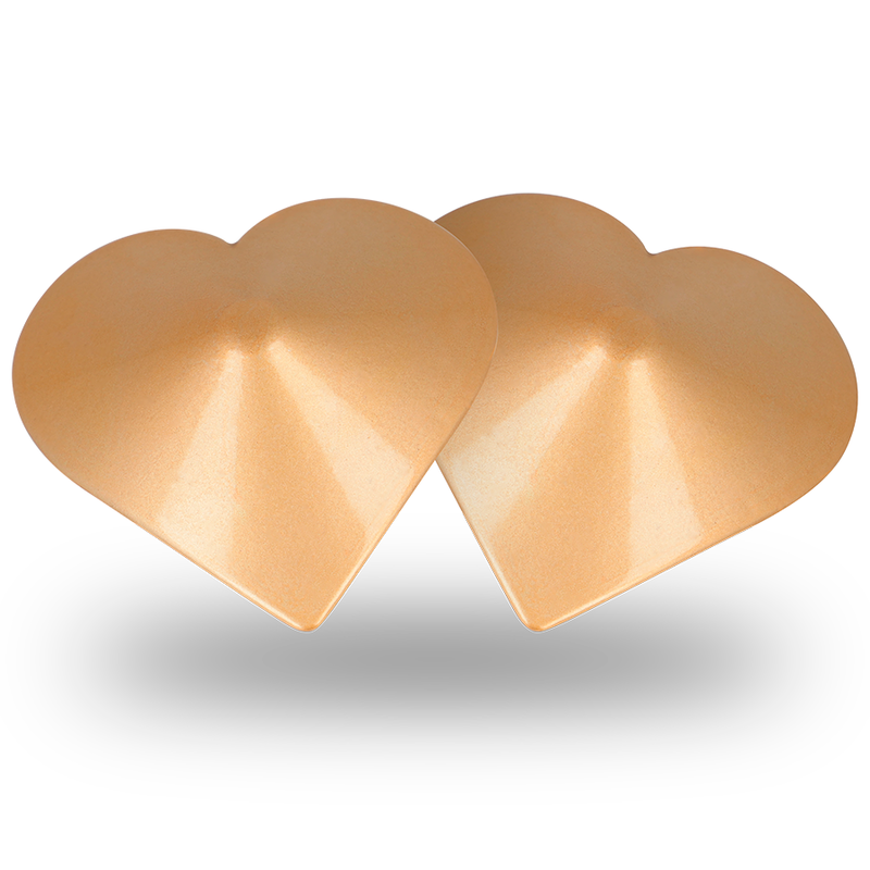 COQUETTE CHIC DESIRE - METAL NIPPLE COVERS WITH GOLD HEARTS