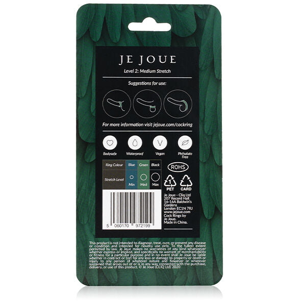 JE JOUE - ANNEAU EN SILICONE VERT - EFFET DE SERRE-BIQUE MOYEN