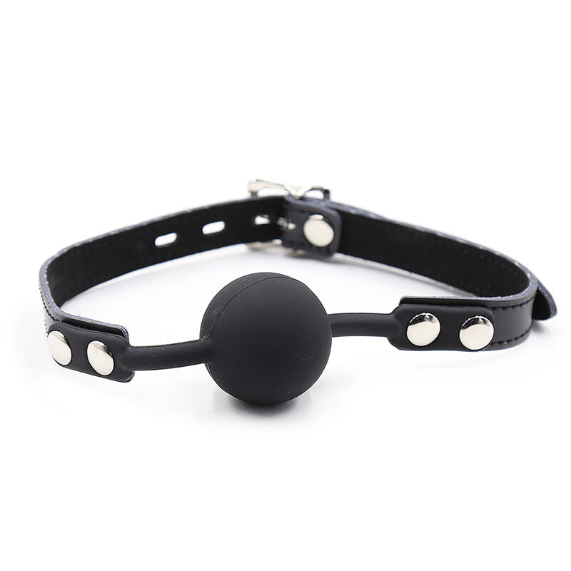 OHMAMA FETISH - BAILLON SILICONE AVEC LANIÈRE CUIR (CADENAS INCLUS)