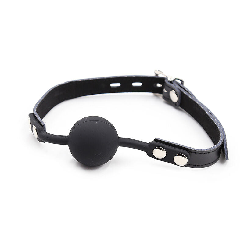 OHMAMA FETISH - BAILLON SILICONE AVEC LANIÈRE CUIR (CADENAS INCLUS)
