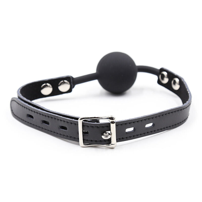 OHMAMA FETISH - BAILLON SILICONE AVEC LANIÈRE CUIR (CADENAS INCLUS)