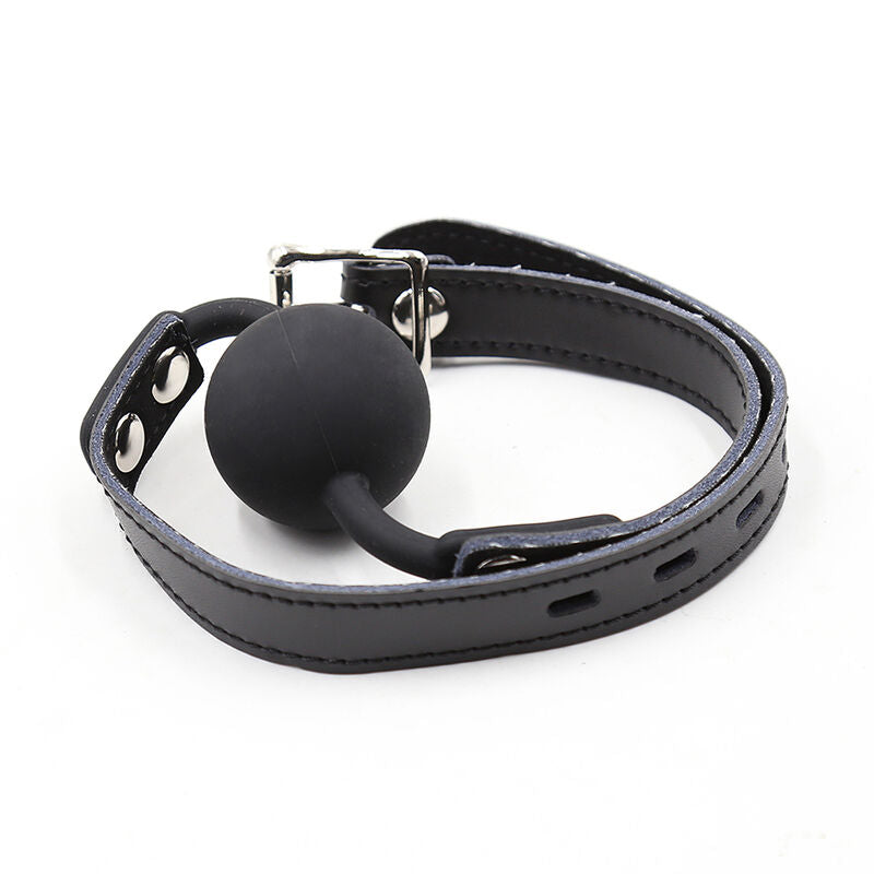OHMAMA FETISH - BAILLON SILICONE AVEC LANIÈRE CUIR (CADENAS INCLUS)