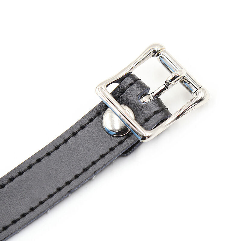 OHMAMA FETISH - BAILLON SILICONE AVEC LANIÈRE CUIR (CADENAS INCLUS)