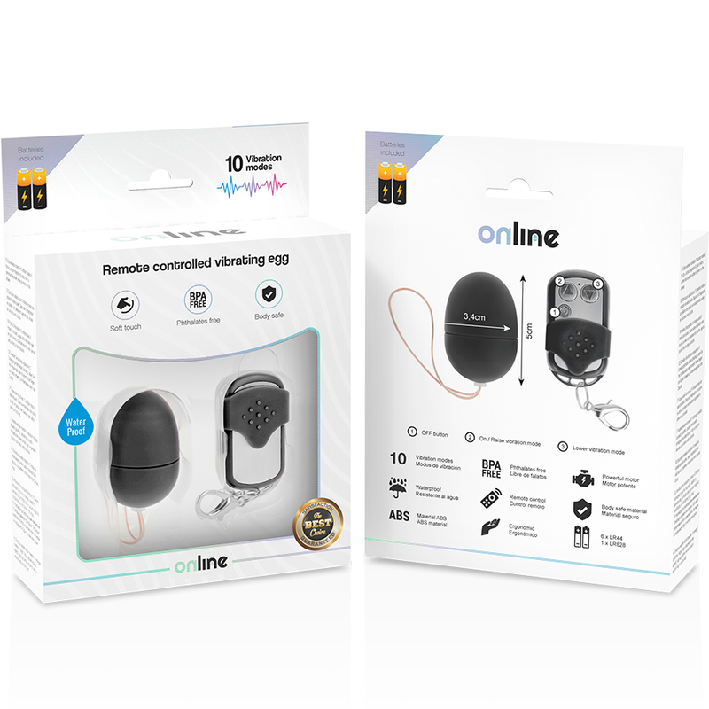 EN LIGNE - OEUF VIBRANT TÉLÉCOMMANDÉ S NOIR
