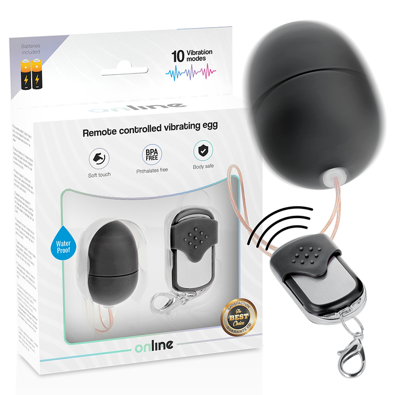 EN LIGNE - OEUF VIBRANT TÉLÉCOMMANDÉ S NOIR