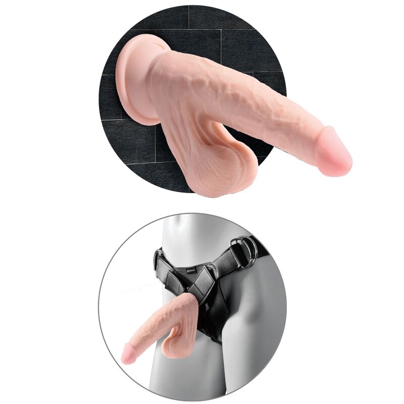 KING COCK - GODEMICHET 3D BALLES PENDULARES 24.5 CM NATUREL