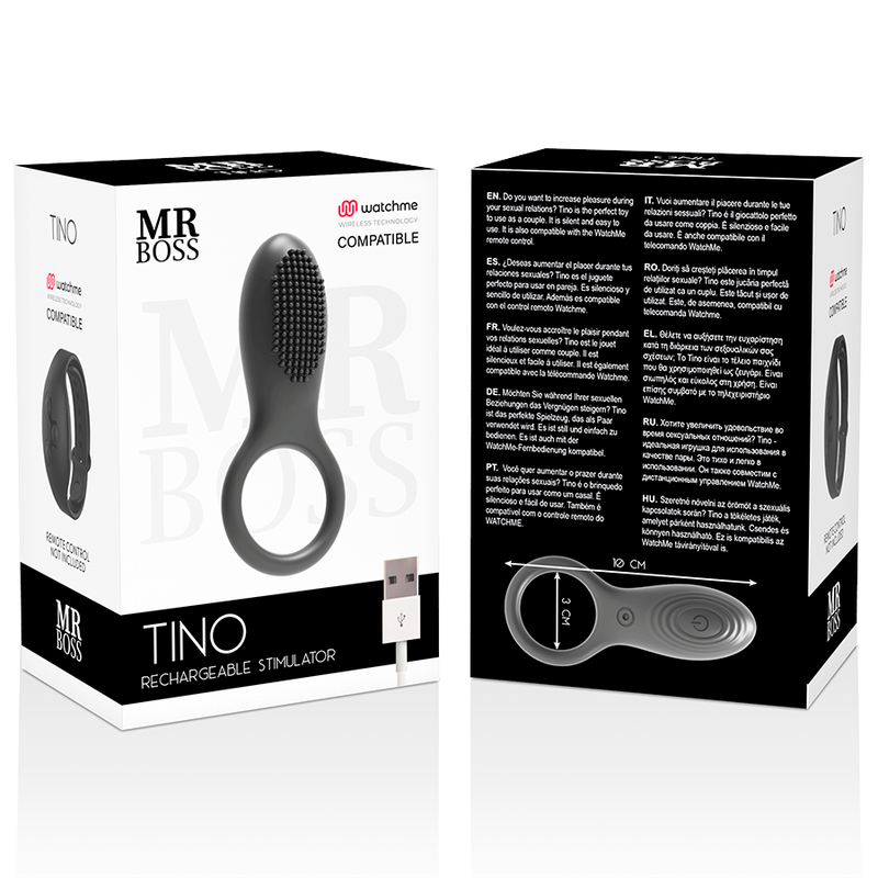 MR BOSS - ANNEAU STIMULANT TINO COMPATIBLE AVEC LA TECHNOLOGIE SANS FIL WATCHME