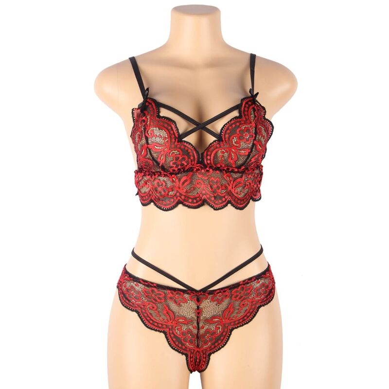 SUBBLIME - SET DOS PIEZAS TOP Y PANTIES ENCAJE L/XL