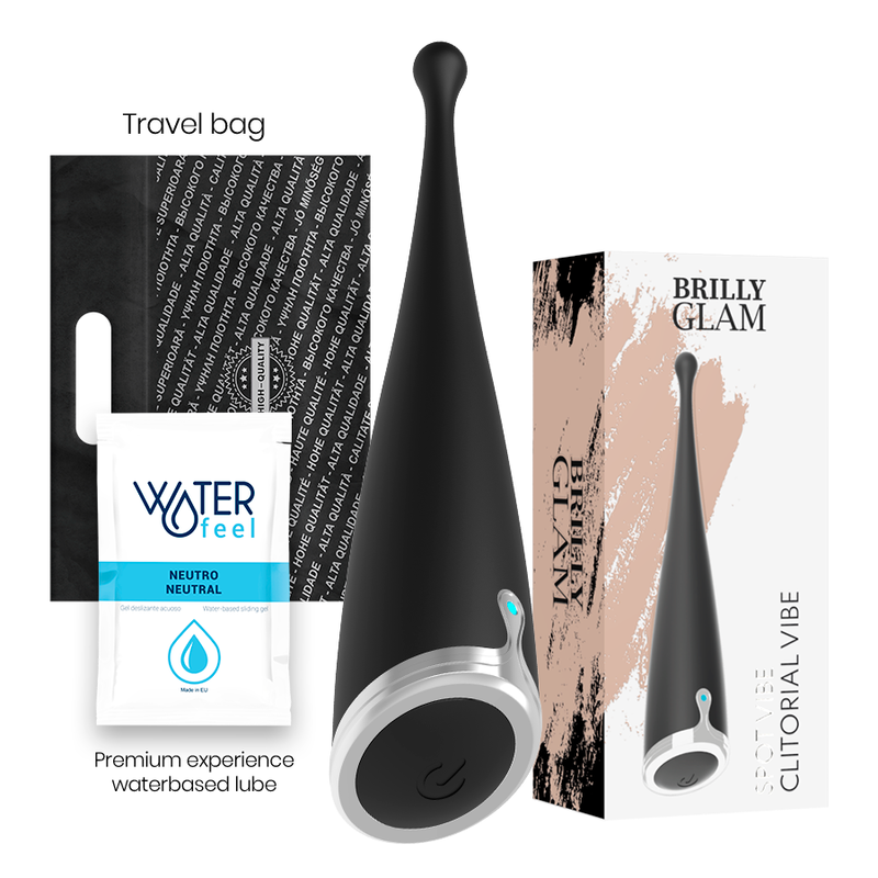 BRILLY GLAM - SPOT VIBE VIBREUR CLITORIDIEN ORGASMIQUE SILICONE NOIR