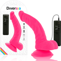 DIVERSIA - Realistic Flexible Vibrating Pink Dildo 21.5 cm - or 4.5 cm
