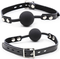 OHMAMA FETISH - BAILLON SILICONE AVEC LANIÈRE CUIR (CADENAS INCLUS)