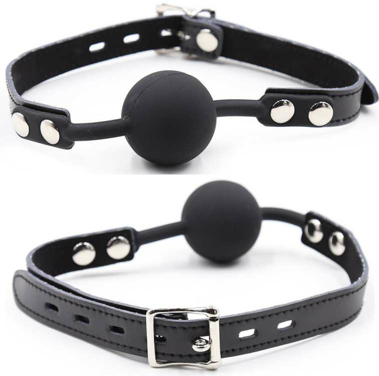 OHMAMA FETISH - BAILLON SILICONE AVEC LANIÈRE CUIR (CADENAS INCLUS)