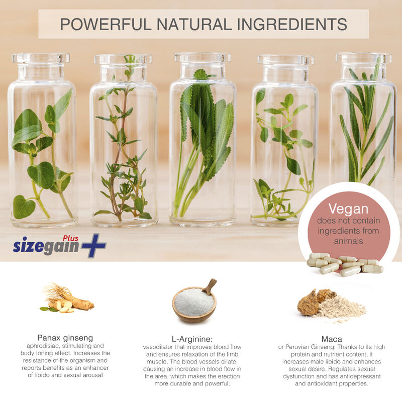 SizeGain Plus – Dietary supplement to increase penis size and improve sexual potency