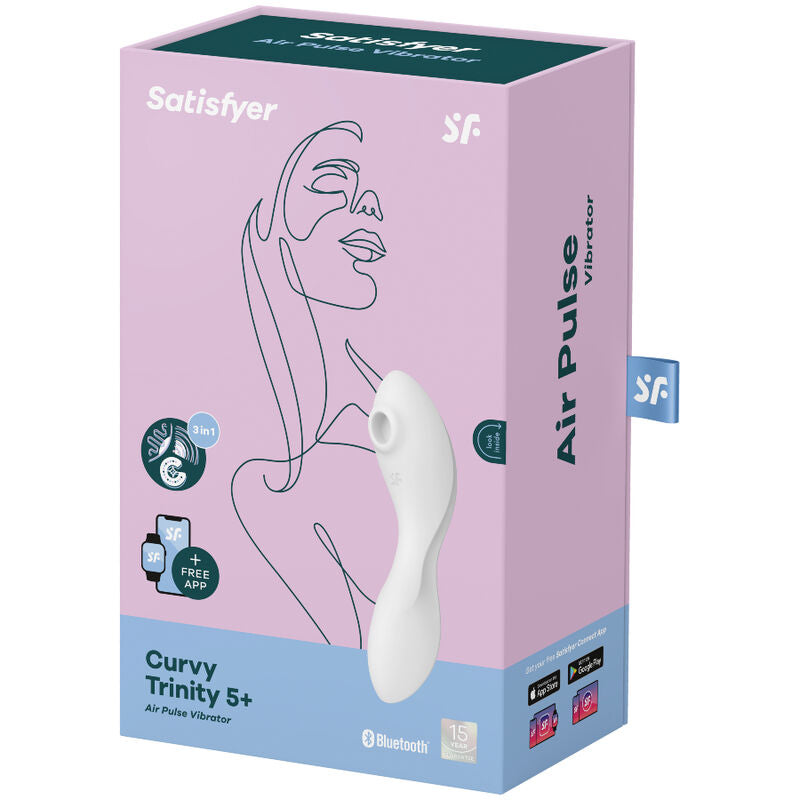 SATISFYER - CURVY TRINITY 5 STIMULATEUR ET VIBREUR APP BLANC