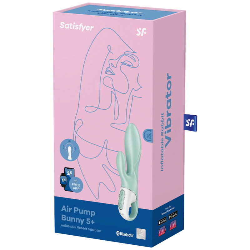 SATISFYER - AIR PUMP BUNNY 5+ VIBREUR LAPIN GONFLABLE APP VERT