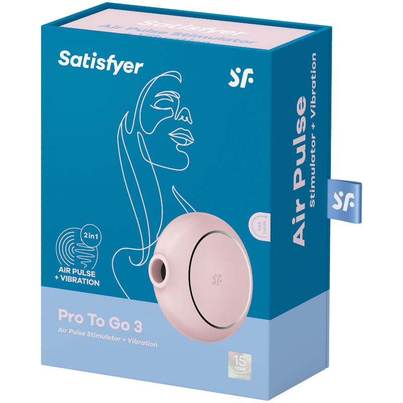 SATISFYER - PRO TO GO 3 STIMULATEUR ET VIBREUR DOUBLE ROSE