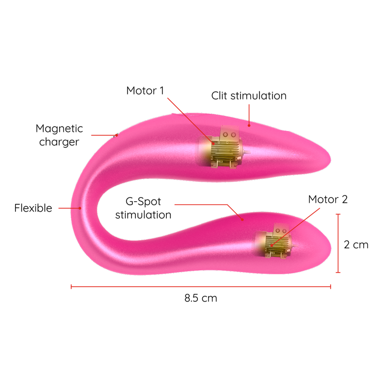ONINDER - LISBONNE STIMULATEUR POINT G & CLITORIS ROSE - APPLICATION GRATUITE ROSE
