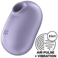 SATISFYER - PRO TO GO 2 STIMULATOR AND VIBRATOR DOUBLE VIOLET
