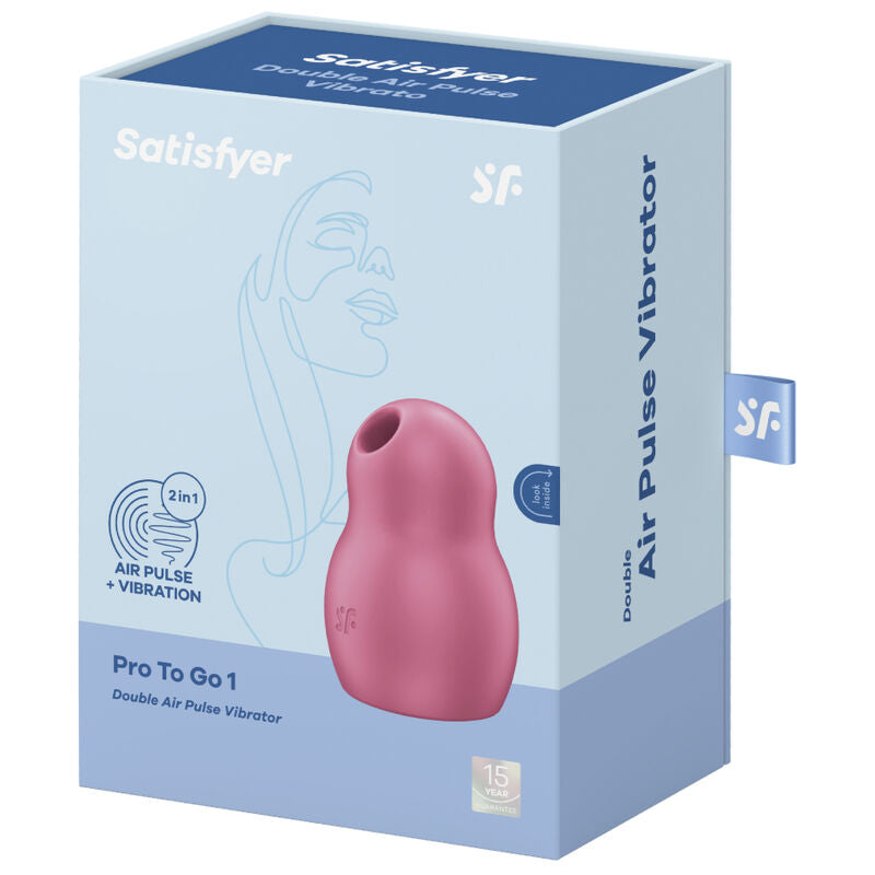 SATISFYER - PRO TO GO 1 STIMULATEUR ET VIBREUR DOUBLE ROUGE