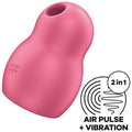 SATISFYER - PRO TO GO 1 STIMULATEUR ET VIBREUR DOUBLE ROUGE