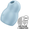 SATISFYER - PRO TO GO 1 ESTIMULADOR Y VIBRADOR DOBLE AZUL