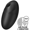 SATISFYER - VULVA LOVER 3 STIMULATOR AND VIBRATOR BLACK