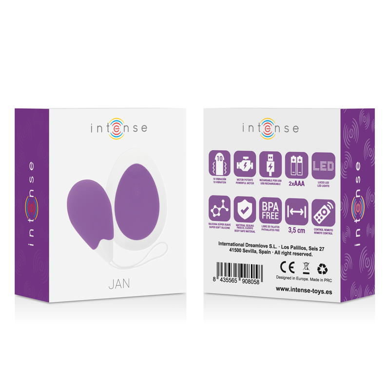 INTENSE - JAN OEUF VIBRANT TÉLÉCOMMANDE LILA