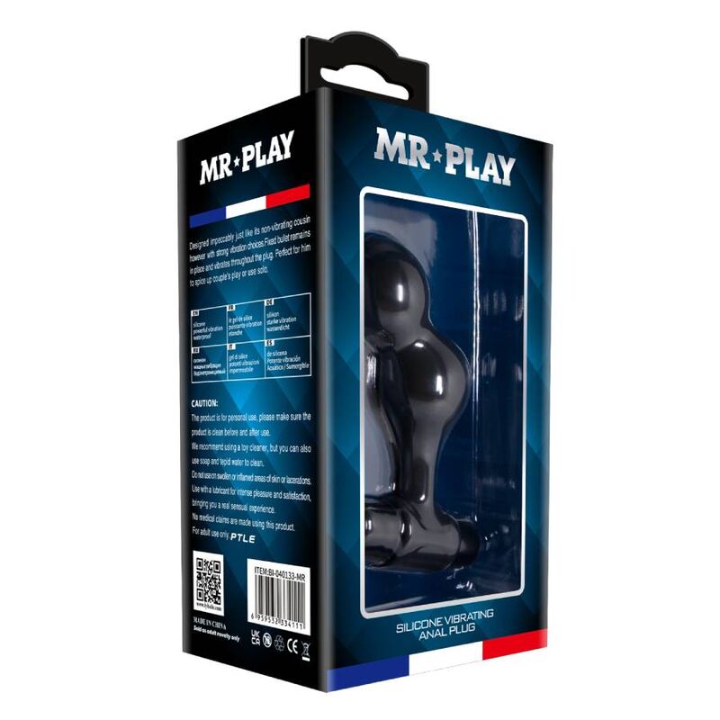 MR PLAY - PLUG ANAL VIBRANT EN SILICONE NOIR