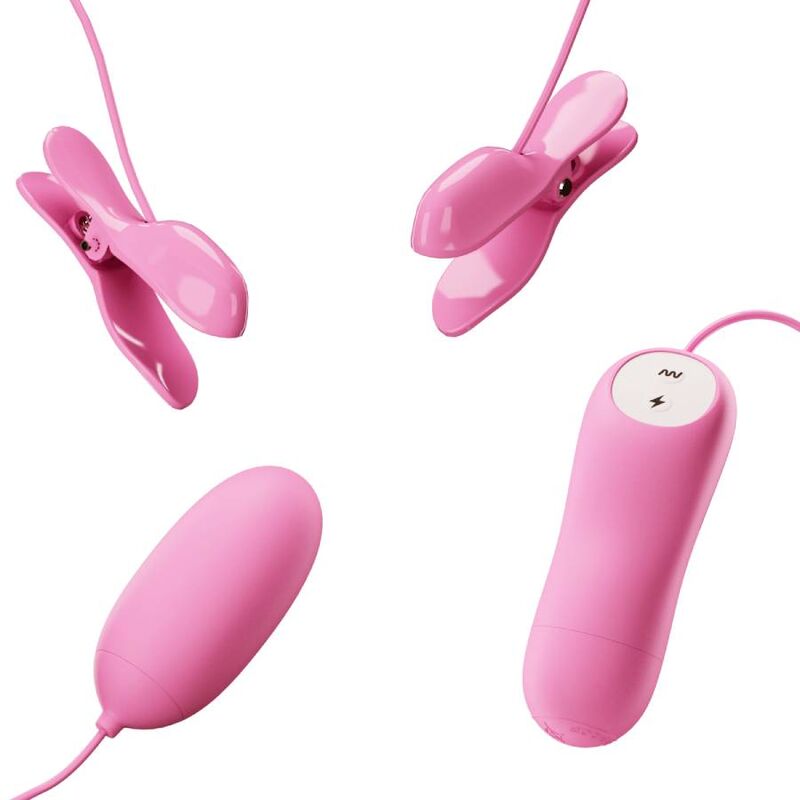 PRETTY LOVE - PINCES AVEC VIBRATIONS ET ÉLECTROCHOCS ROSE